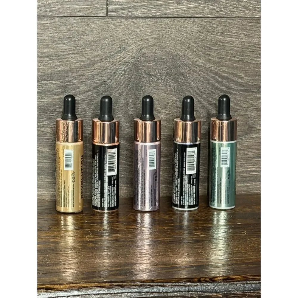 Makeup Revolution Liquid Highlighter Bundle – Set of 5 ✨ Brand NEW & Sealed